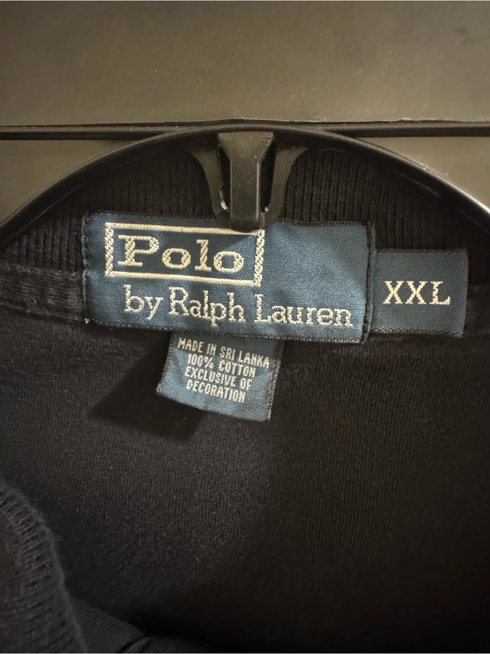 Polo by Ralph Lauren Black Long Sleeve Polo with Red Pony-0073
